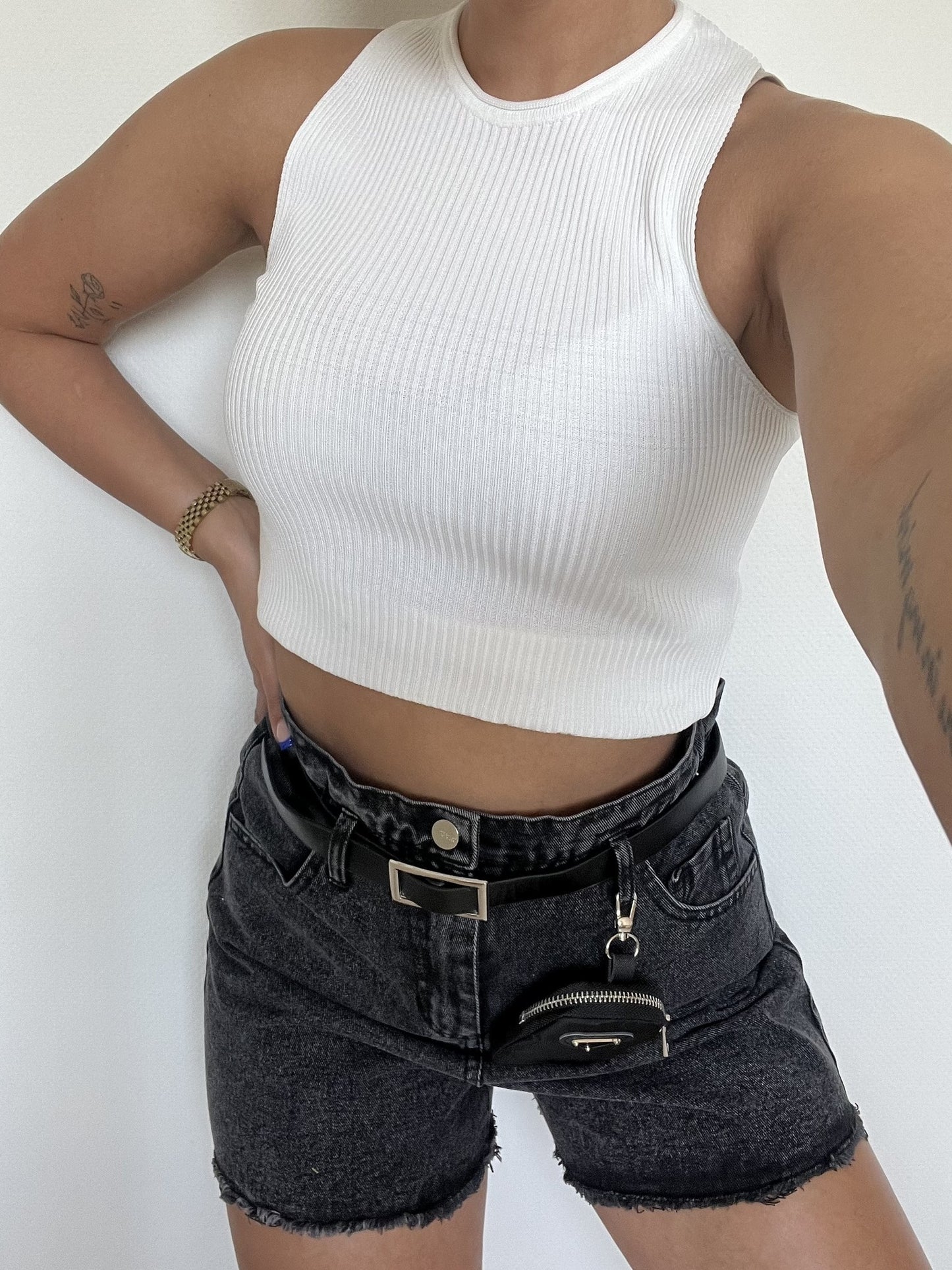 DENIM SHORTS BLACK