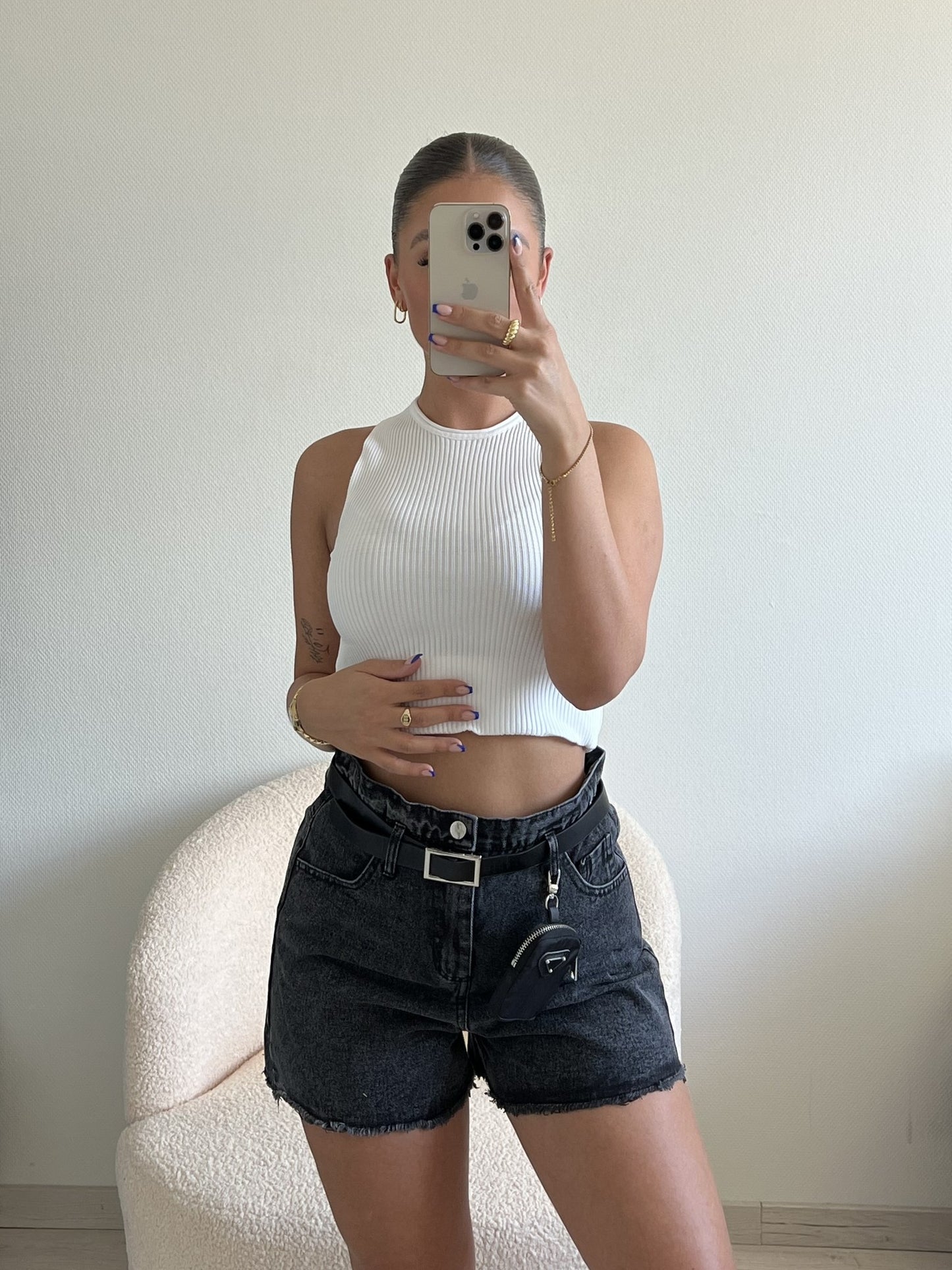 DENIM SHORTS BLACK