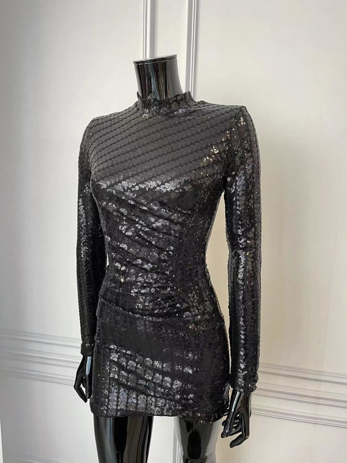DRAPED DRESS BLACK