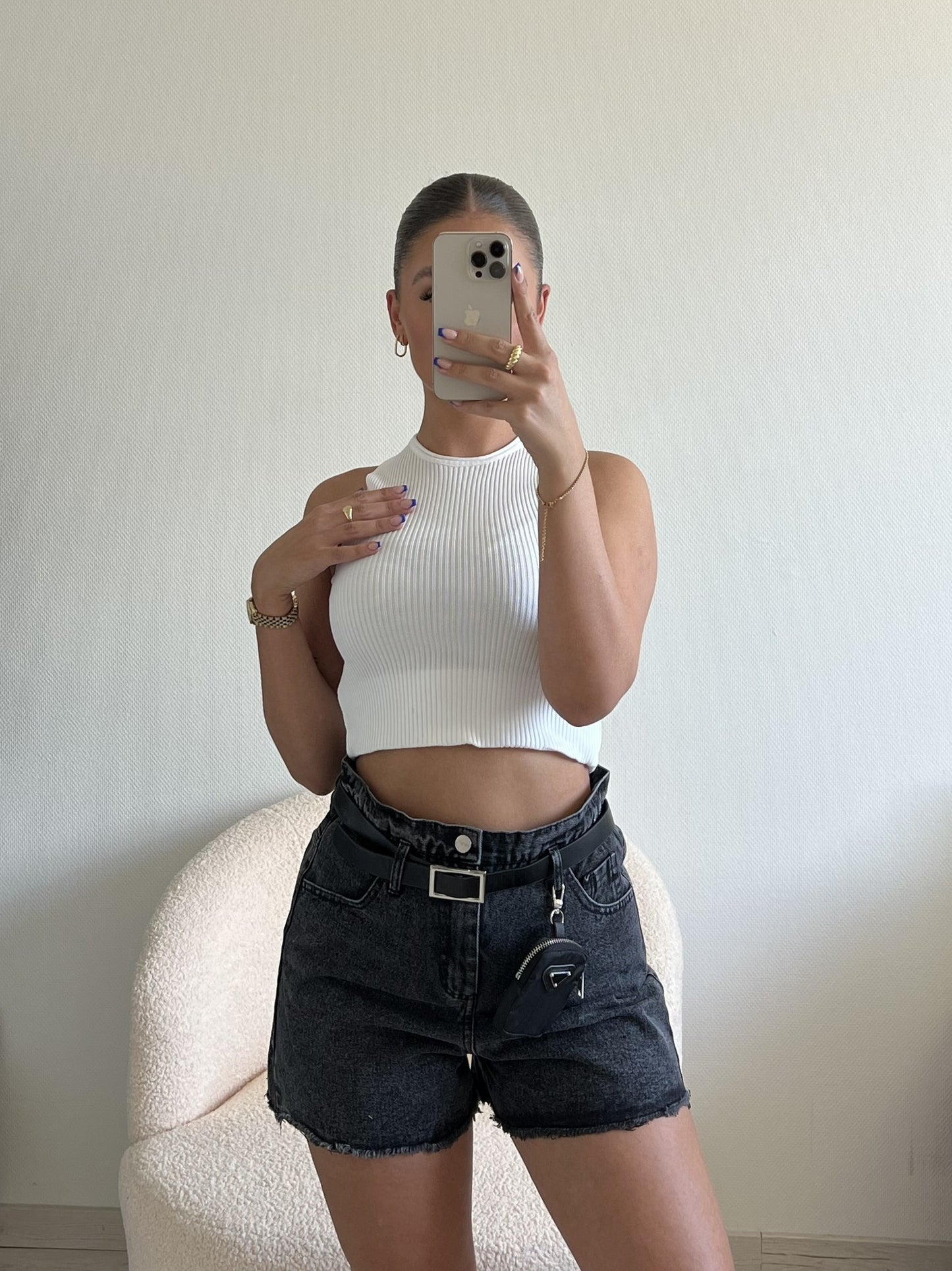DENIM SHORTS BLACK