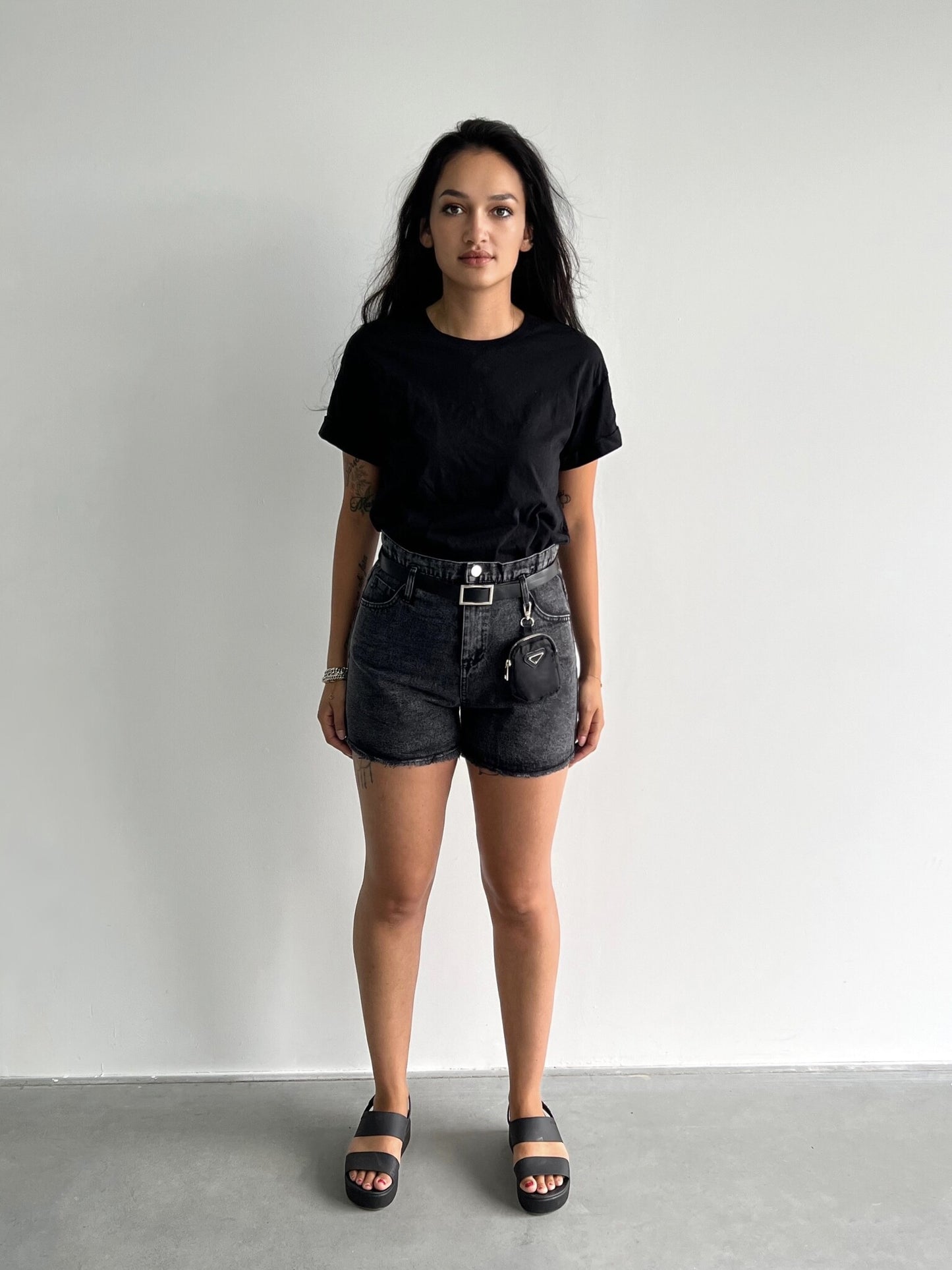 DENIM SHORTS BLACK