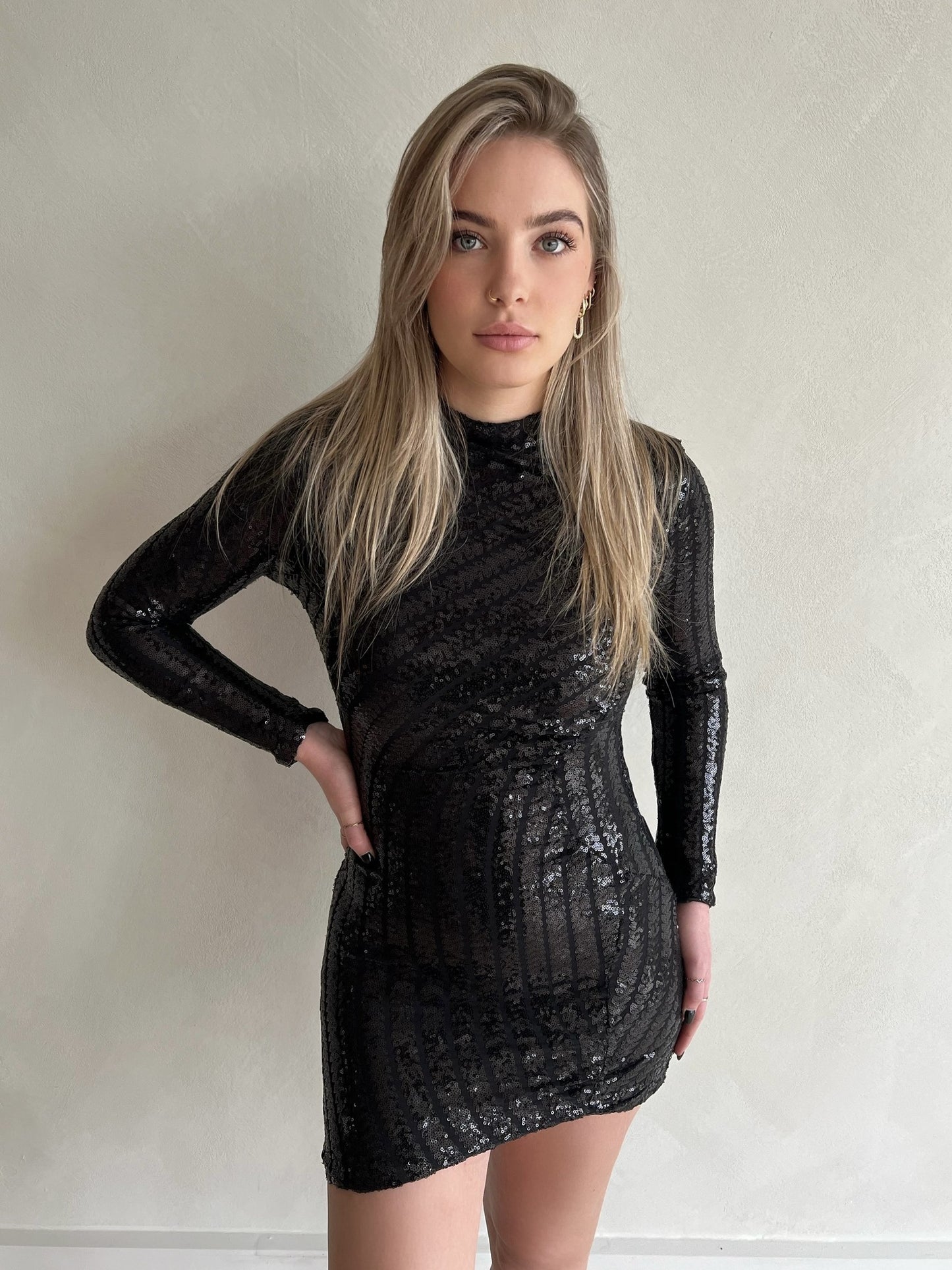 DRAPED DRESS BLACK