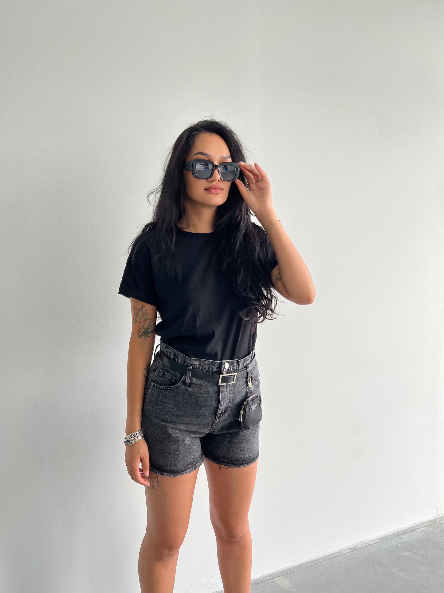DENIM SHORTS BLACK