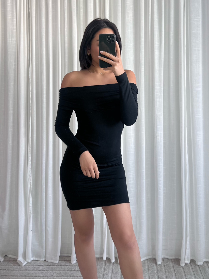 OFFSHOULDER DRESS BLACK