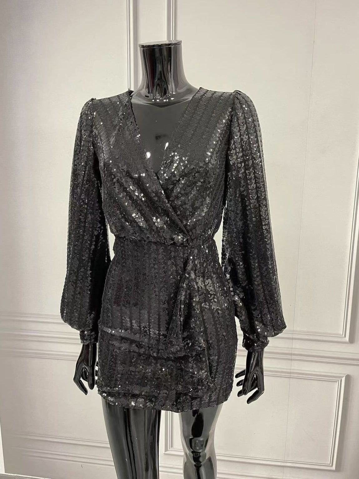 SEQUIN DRESS BLACK