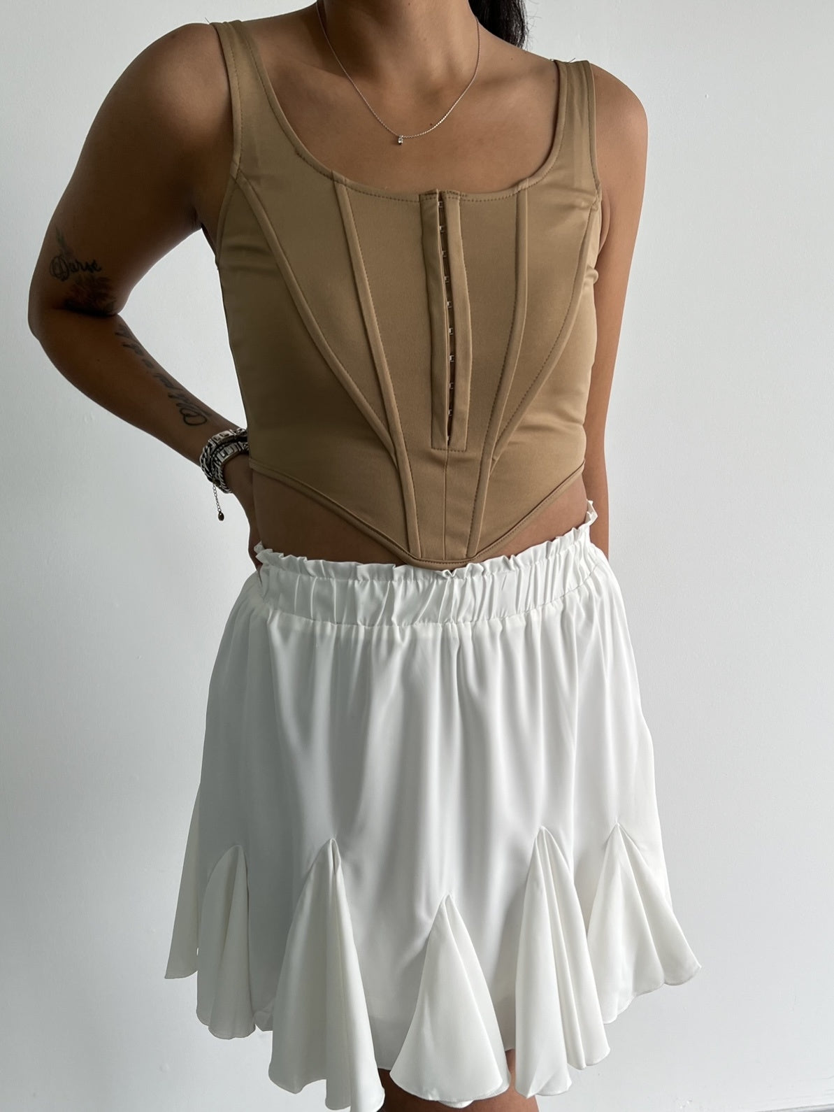 CORSET TOP CAMEL