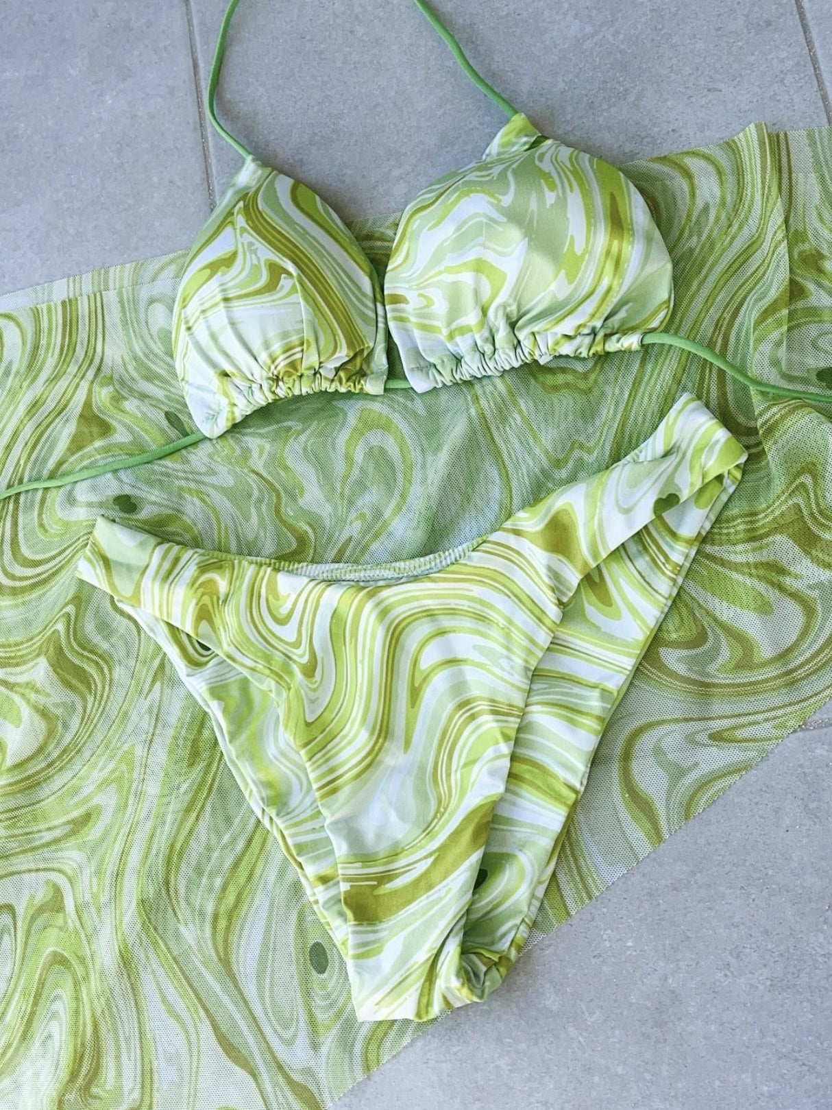 MARBLE BIKINI LIME